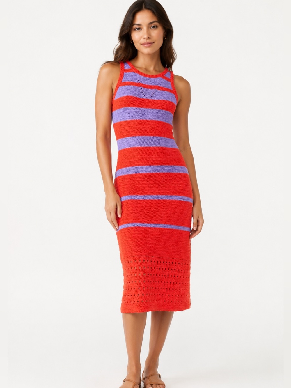 Scoop NYC Striped Knit Midi Dress